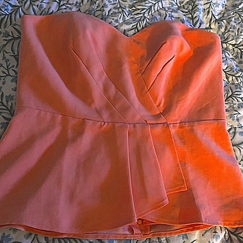 Chic Strapless Orange Top by White House Black Market, size small